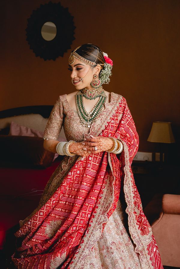 Bandhani wedding saree