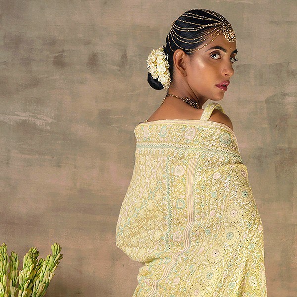 Chikankari Wedding Saree