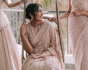Chikankari Wedding Saree